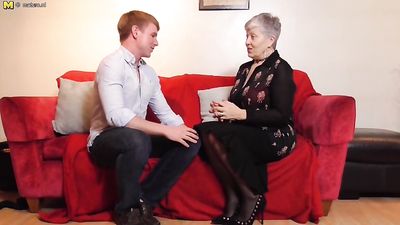 Naughty granny fucking and sucking her toy boy