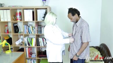 British doctor Lacey Starr giving sex therapy to young man