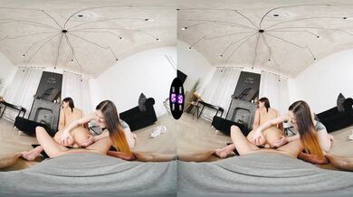 Trio orgasms on the floor