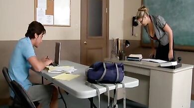 Jezebel Jones fucking in the desk with her big tits