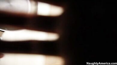 Latina Missy Martinez fucking in the bed with her big tits