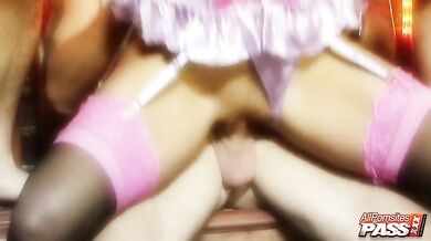 Pretty blonde Eve Black gives oral