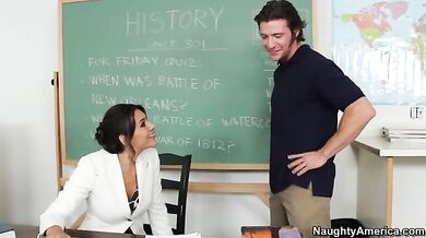 Raylene fucking in the chair with her tits