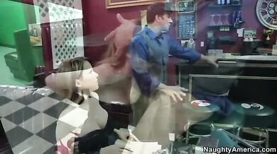 Courtney Cummz fucking in the restaurant with her tits