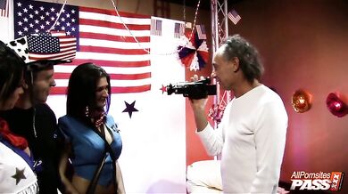 Busty chicks having a ball