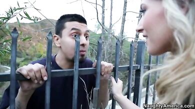 Neighbor Lilly Banks fucking in the couch with her petite