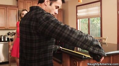 Mature Tanya Tate fucking in the floor with her tits