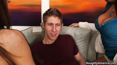 Romi Rain fucking in the couch with her tits