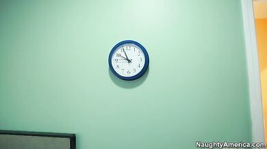 Blonde Sarah Vandella fucking in the office with her tits