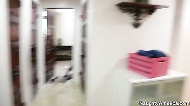 Abbey Brooks fucking in the bedroom with her brown eyes