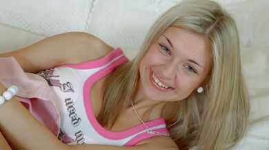 Cute blonde showing off her butt