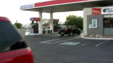 Cute BBW in the Gasoline Station