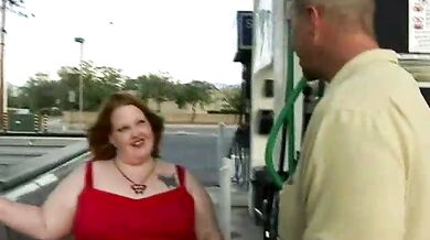 Cute BBW in the Gasoline Station