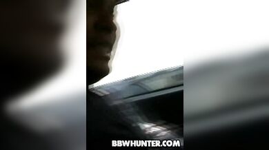 Cute Black BBW in a Parking Lot