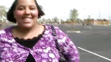 Cute BBW in the Parking Lot