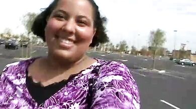 Cute BBW in the Parking Lot