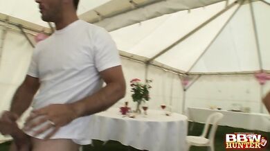 Fat blonde fucked doggy-style