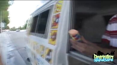 Cute cheerleader fucking the ice cream truck guy
