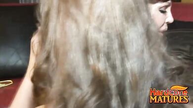 Big Boobed Matures Sharing a Dildo