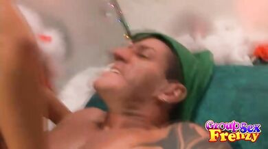 Blonde Bombshell Having an Intense Threesome