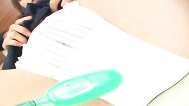 Anna Watase probed in her uniform