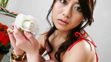 Hina Aisawa on her knees swallows a long and hard shaft