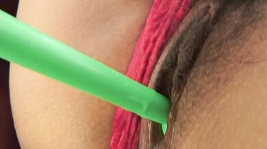 Ren plays with her pussy after gymnastics session