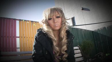 Stunning blond Asian porn star flaunting her goodies and rubbing her wet snatch