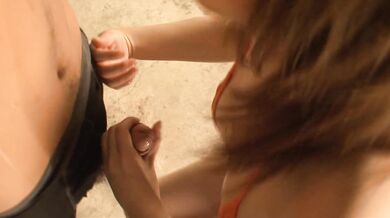 Sayaka Tsuzi rubs cock and fondles balls