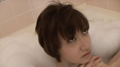 Akina Hara in a warm bath give a japan blowjob