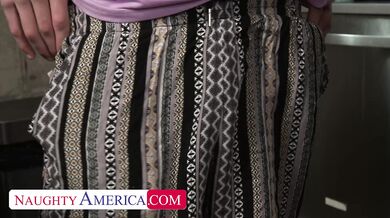 Busty babe Indica Flower takes cucumber sized dick from friend's boyfriend