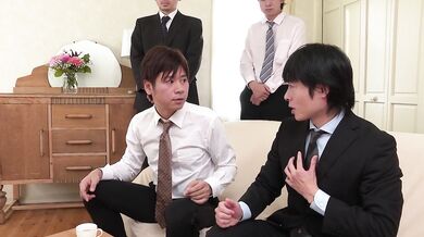 Busty office babe amazing Japanese blow job