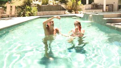 Brett Rossi And Celeste Star In Lesbian Pool Scene.