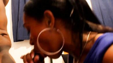 Stunning Dominican babe seduces her new friend into receiving blowjob