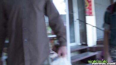 Cute Thai teen picked up at market gets fondled and probed by white cock