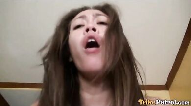 Half-white Filipina with hairy pussy moans for more cock as she gets pounded