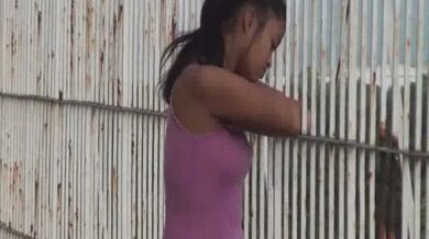Young Filipina hustler fucks like a wild animal outdoors