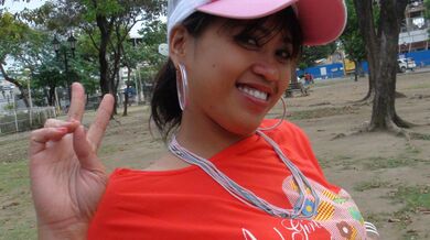 Cute young Filipina in pink hat picked up at the park and fucked by horny western tourist
