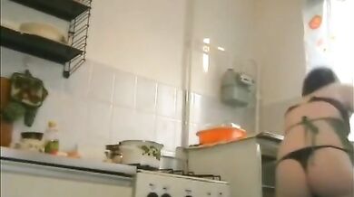 Couple fucks in kitchen
