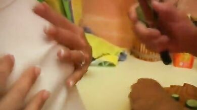 Wild fucking on kitchen