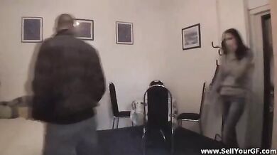 Horny chick at work