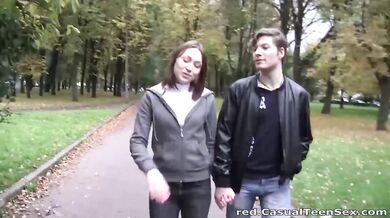 Cutie throat-fucked by casual bf