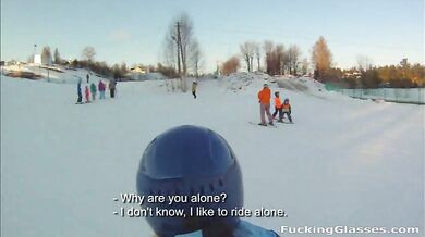 Snowboarder chick loves cock