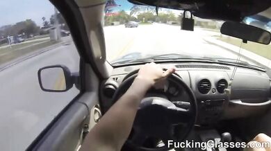 BJ on a ride and backyard fuck
