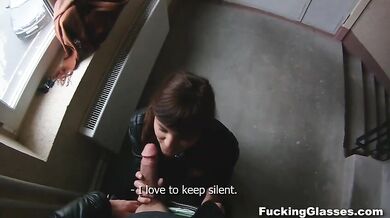 Not shy to fuck on a stairway