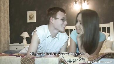 Pervert loves watching his gf fuck