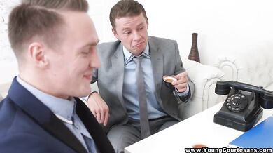 Courtesan for two businessmen