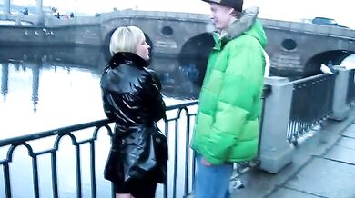 Latex coat is a sign - she wants to fuck hard!