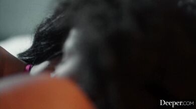 Deeper. Shy Alina and bestie Harley have intense threesome