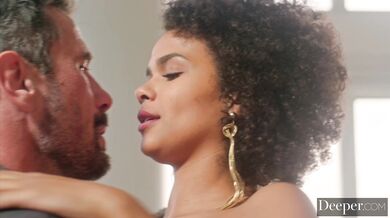 Deeper. Shy Alina and bestie Harley have intense threesome